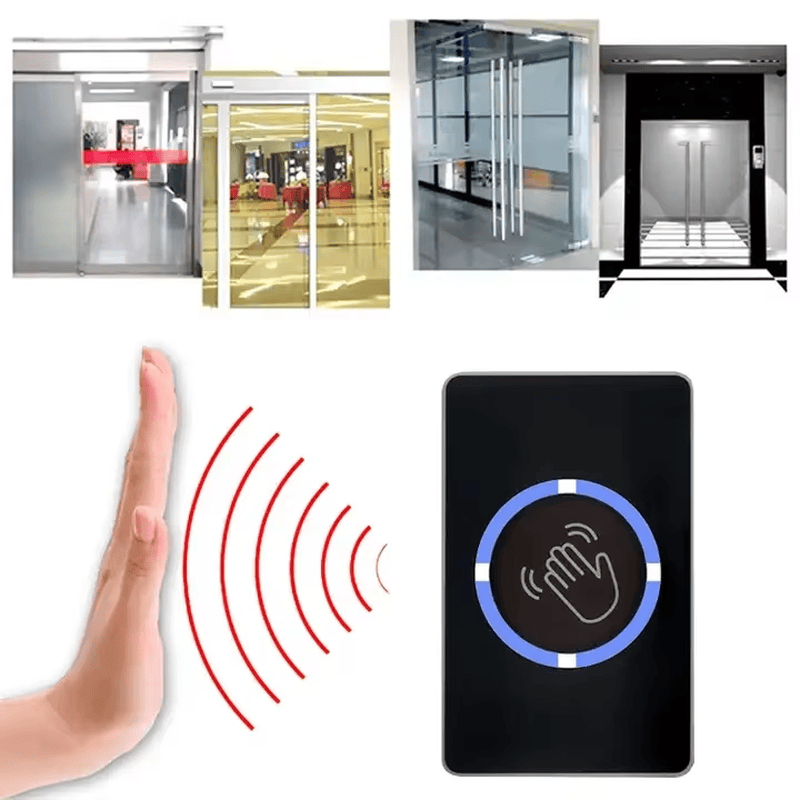 Design de montagem em parede do Botão de Saída Tuya WiFi sem toque para projetos de acesso.