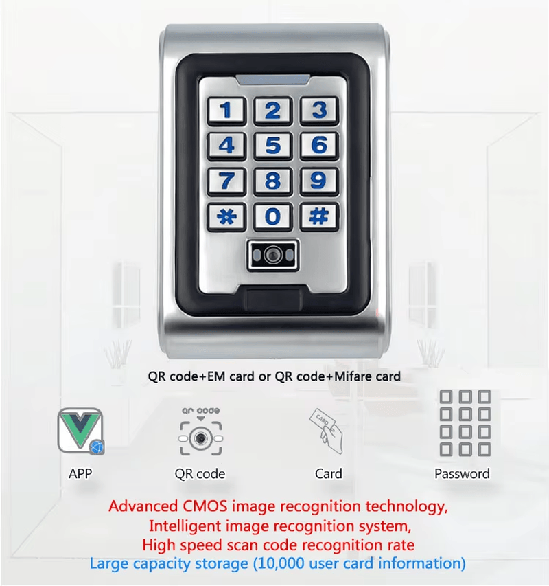 Gotas de água sobre a superfície do terminal R30-CQ demonstram seu grau de proteção IP65 para instalações internas e externas