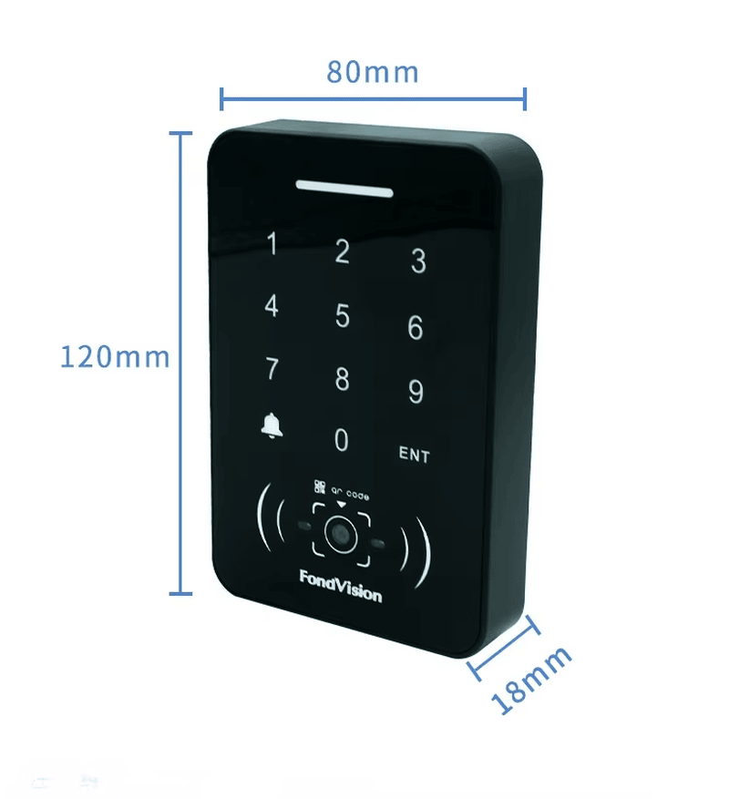 Instalação profissional do leitor Q10 em uma porta de vidro de escritório para oferecer uma solução de entrada segura e moderna