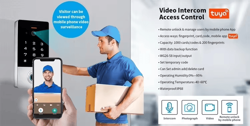 O sistema de segurança VF1 oferece acesso por impressão digital, cartão RFID, senha digital e controle por aplicativo móvel.