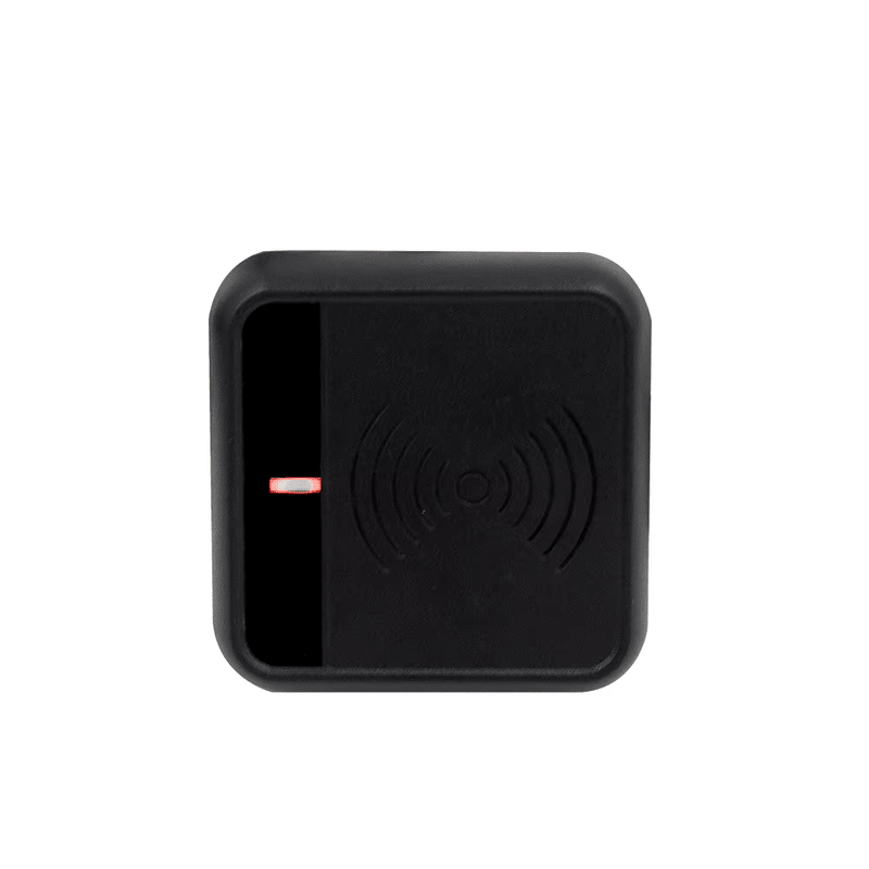 Leitor RFID interno para entrada segura apresentado com foco na instalação em porta para projetos de leitores RFID de controle de acesso.
