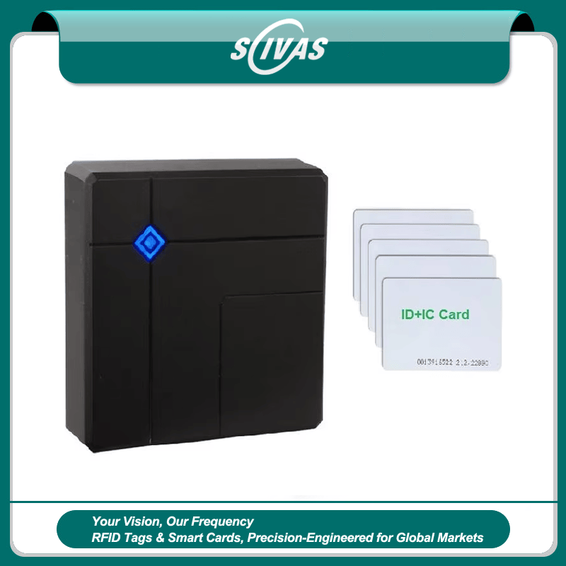 Um leitor RFID quadrado profissional preto e à prova d