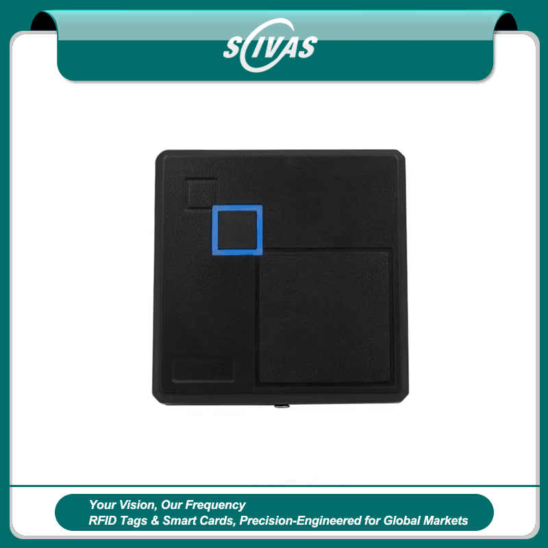 Esta imagem destaca detalhes do chip em Leitor RFID de Dupla Frequência para Sistemas USB para aplicações de Leitores de acesso RFID.