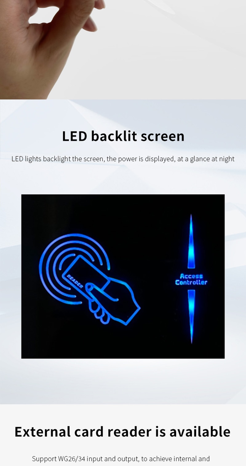 Interface retroiluminada por LED do ZY-S131, que facilita a localização do terminal e a apresentação do cartão em ambientes com pouca iluminação.