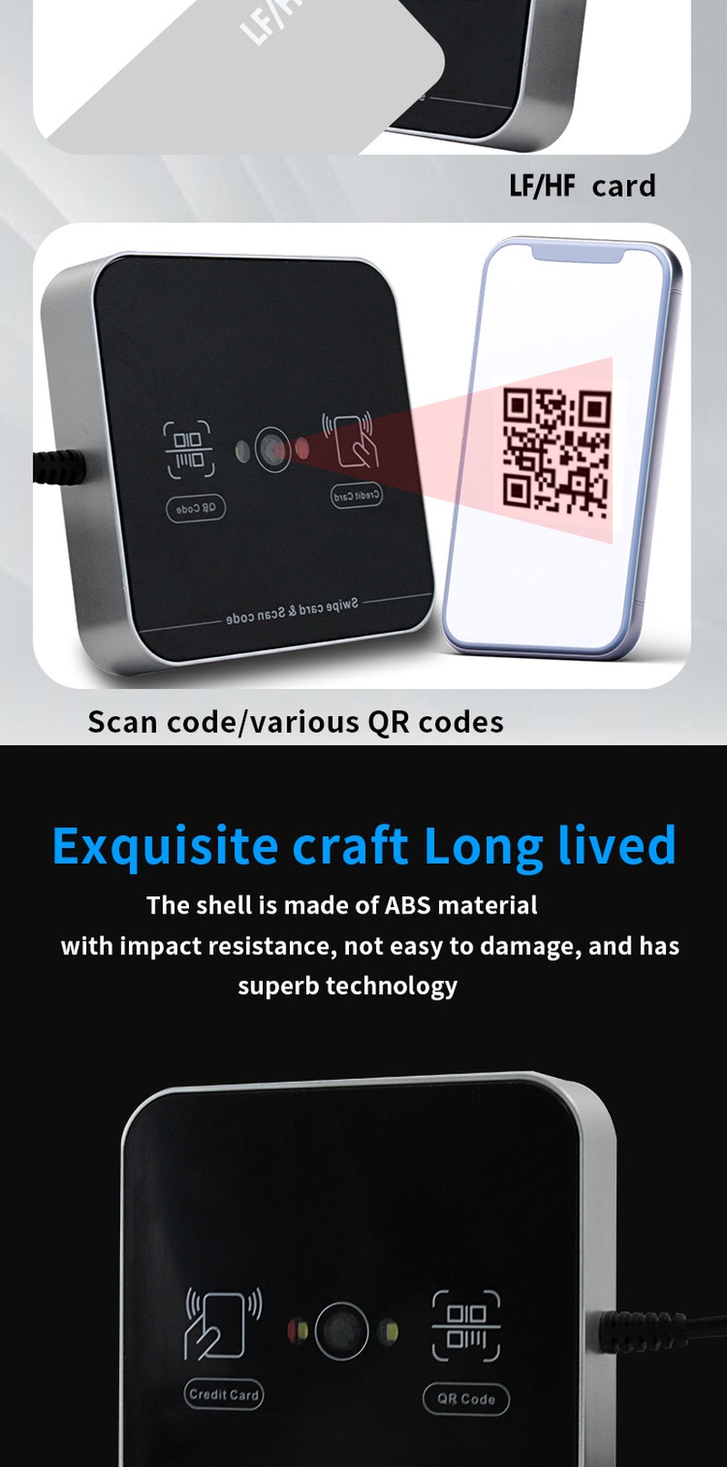 Leitor RFID QR Industrial para Entrada Segura apresentado com foco no layout da antena para projetos de Leitores de Acesso por Código QR.