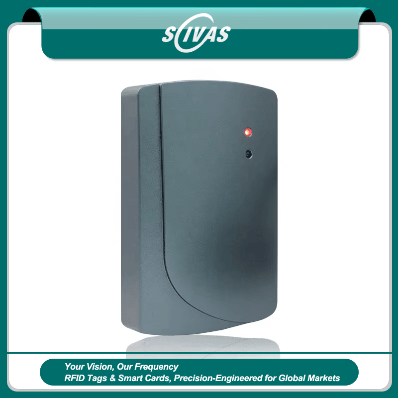 Imagem de Leitor RFID 13 —56MHz IP68 para Controle de Portas com foco em instalação em entrada de porta para projetos de Leitores de acesso RFID.