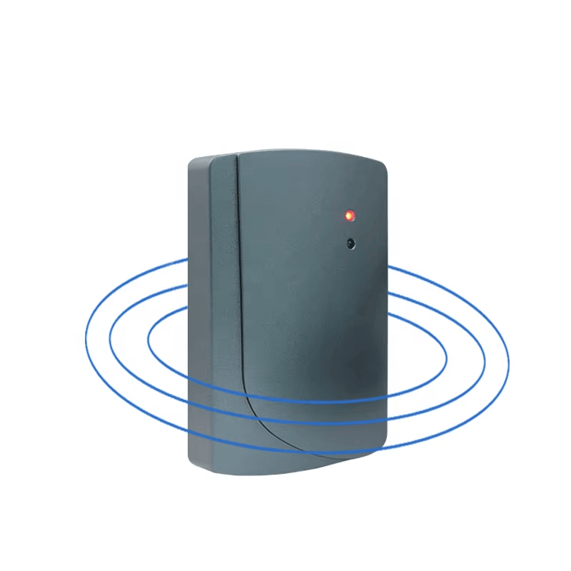 Esta imagem destaca carcaça à prova d’água em Leitor RFID 13 —56MHz IP68 para Controle de Portas para aplicações de Leitores de acesso RFID.