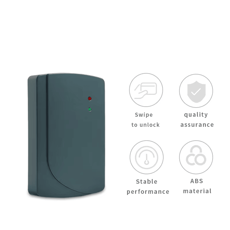 Esta imagem destaca terminal de conexão em Leitor RFID 13 —56MHz IP68 para Controle de Portas para aplicações de Leitores de acesso RFID.