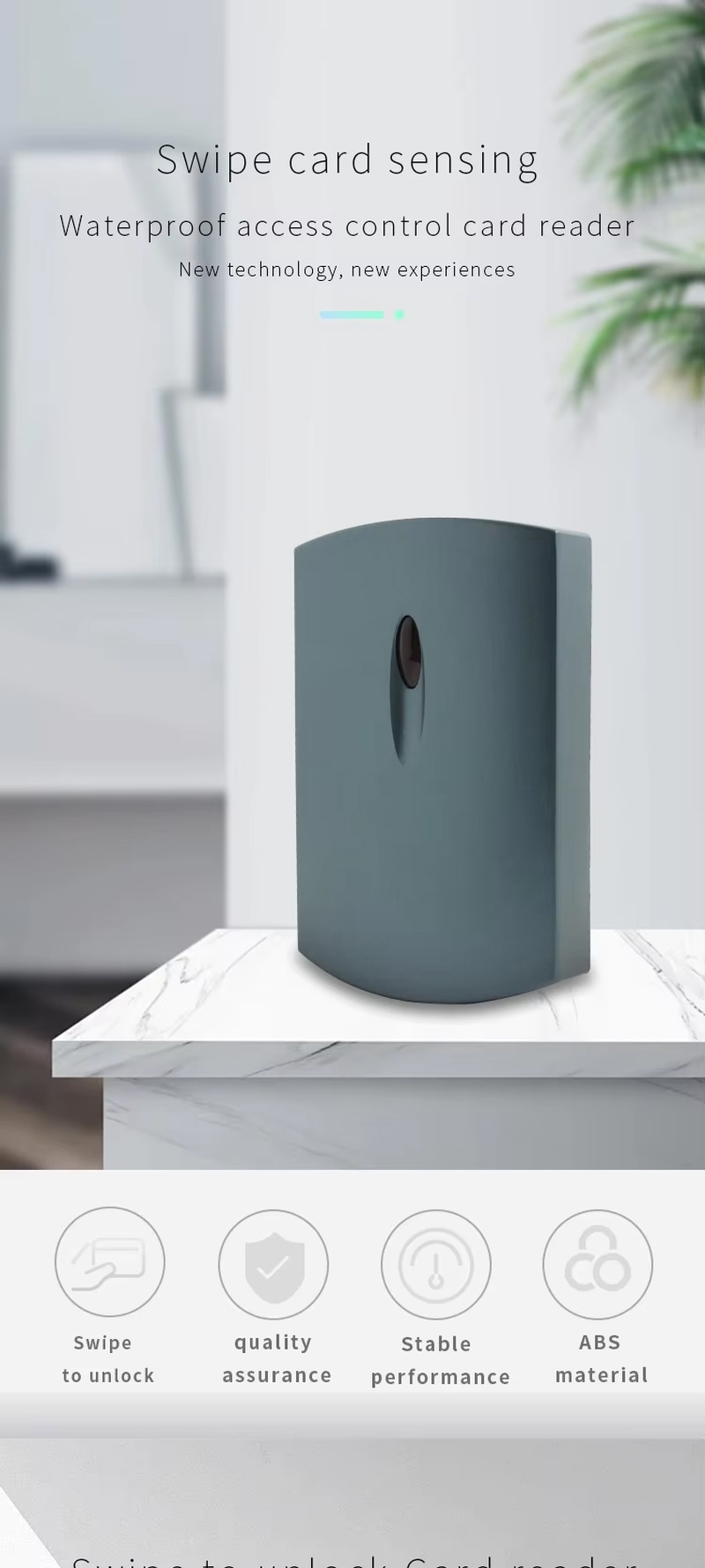 Leitor RFID externo IP68 integrado a um sistema seguro de controle de acesso.