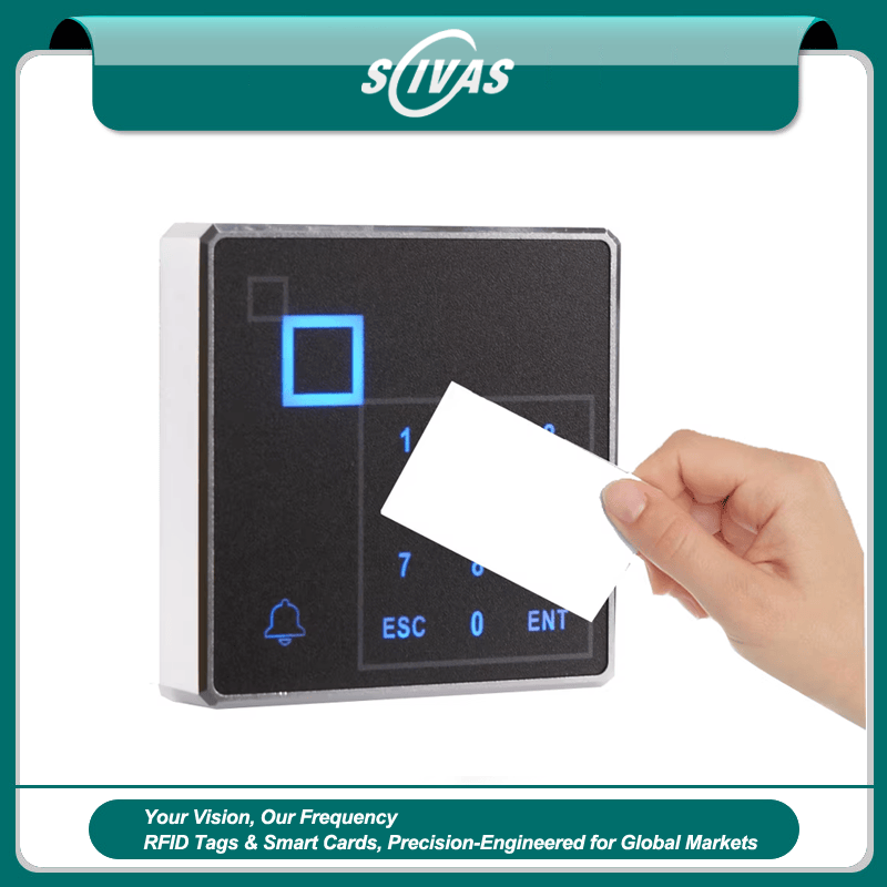 Imagem de Leitor Metálico de Acesso para Portas com Wiegand com foco em indicador LED para projetos de Leitores de acesso com carcaça metálica.