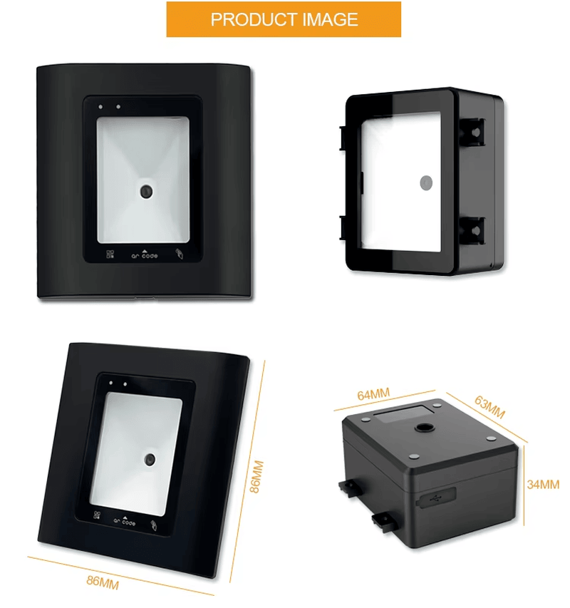 Esta imagem destaca o terminal de cabeamento do módulo leitor RFID incorporado de controle de acesso por código QR para aplicações de leitores de acesso por código QR.