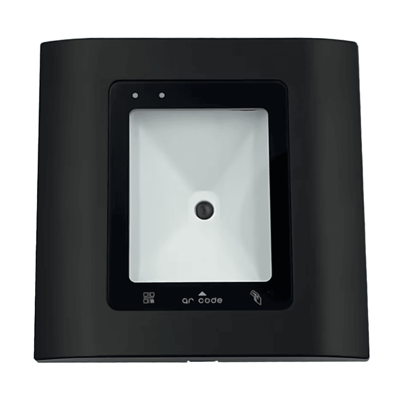Esta imagem destaca detalhes do chip em Leitor RFID com código QR e Wiegand para Portas para aplicações de Leitores de acesso por código QR.