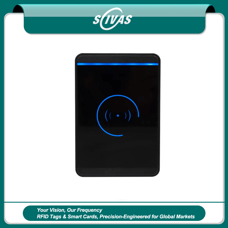 O leitor de acesso com tela sensível ao toque T10-M2634 preto conta com um design vertical elegante e teclado tátil sensível para controle seguro de entrada em edifícios.