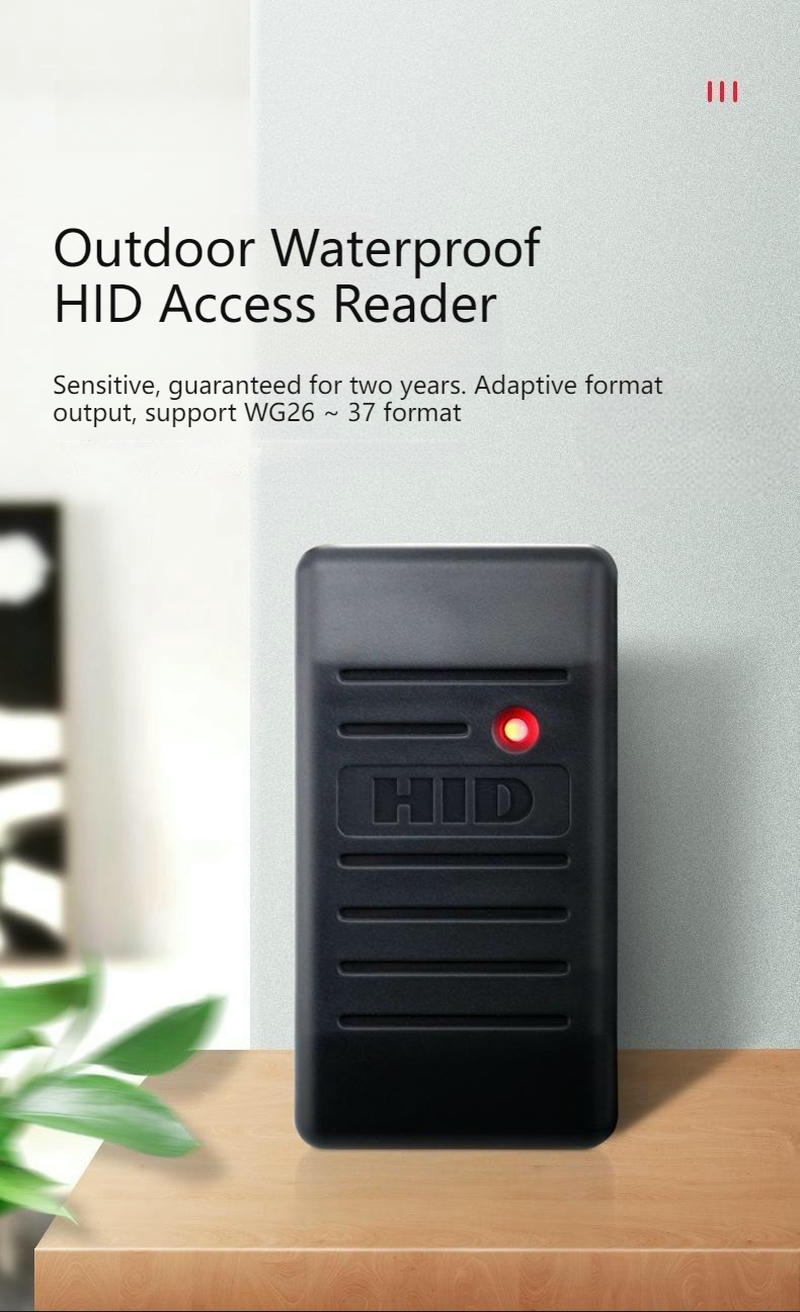 O desenho técnico do terminal de controle de acesso RFID KA-HID-6005B apresenta as dimensões de 80x14x42mm para uma instalação precisa.