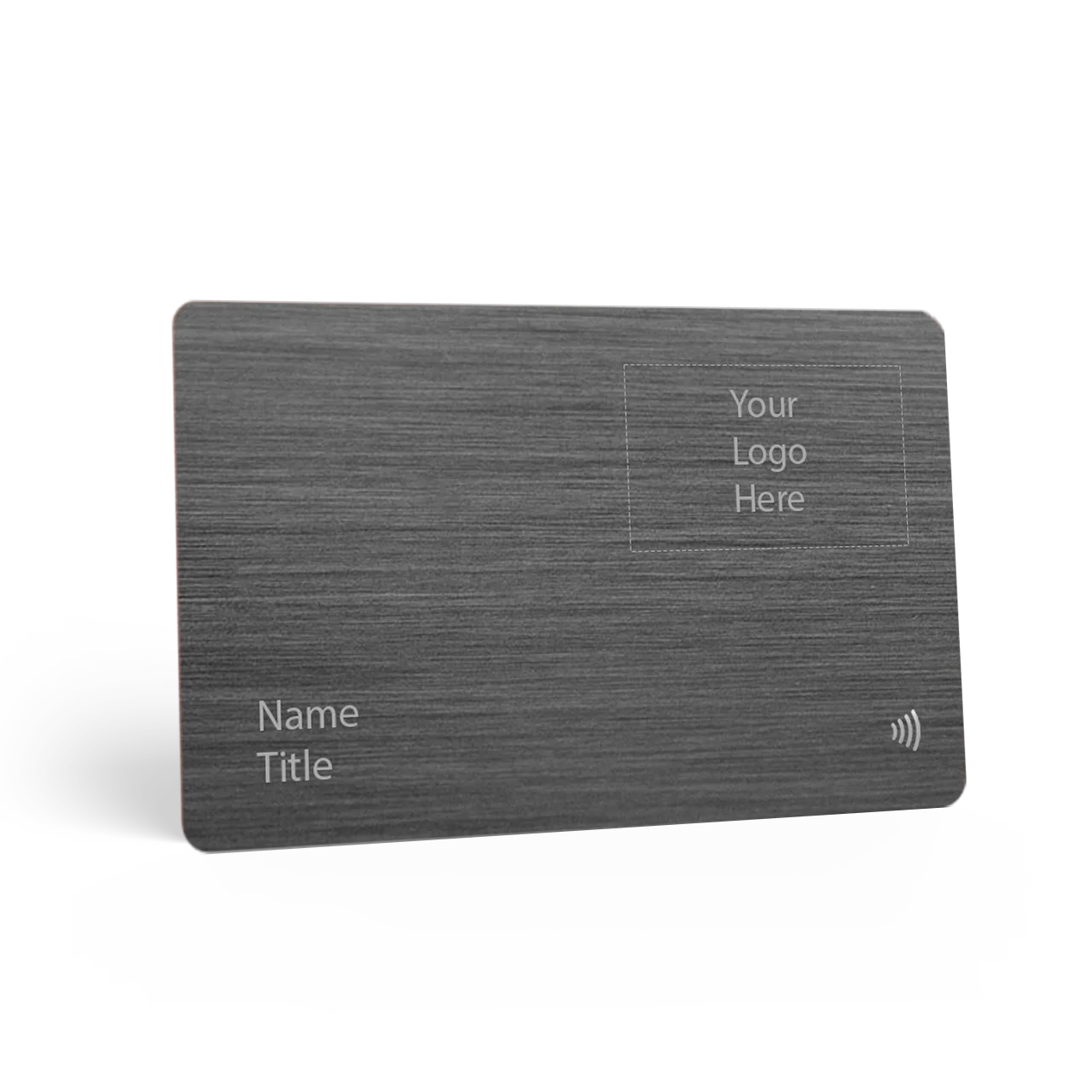 Cartões de Visita Metálicos Prateados Personalizados para Identidade visual Premium, exibidos na seção de descrição com uma amostra de design personalizado para aplicações de Cartões de Visita Metálicos.