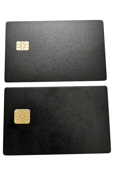 Acabamento de superfície preto jateado para cartão metálico