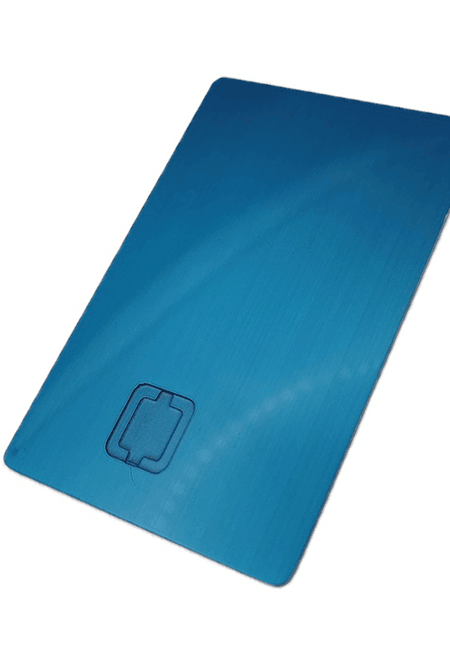 Acabamento de superfície azul escovado para cartão metálico