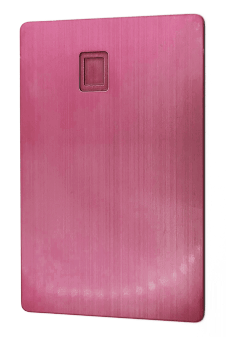 Acabamento de superfície rosa escovado para cartão metálico