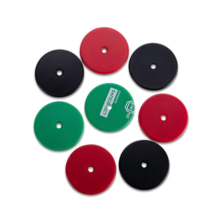 Imagem nítida de Tag RFID ABS para Rondas e Controle de Segurança destacando etiqueta durável para aplicações de Tags RFID ABS para ronda de segurança.